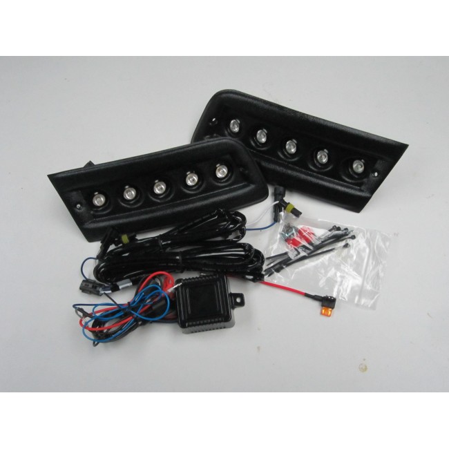 Pod Light Kit BLACK Textured Daytime Running Lights DRL LED Ducato