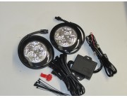 Round LED Day Running Lamps DRL Lights Universal Fit