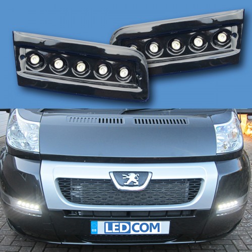 Daytime Running Lights DRL LED Pod Kit Fiat Ducato Boxer Relay